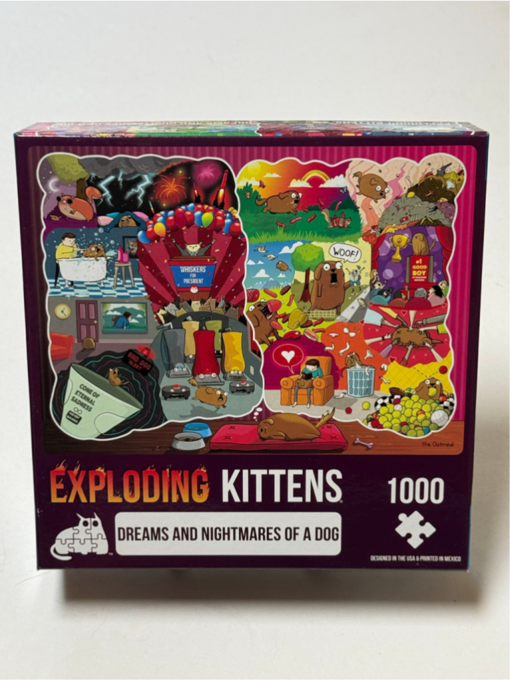 Exploding Kittens Dreams and Nightmares of a Dog 1000 Piece Puzzle NEW